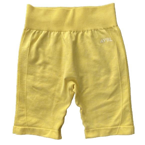 AYBL Pants - AYBL Yellow Athletic Workout Biker Shorts Size S